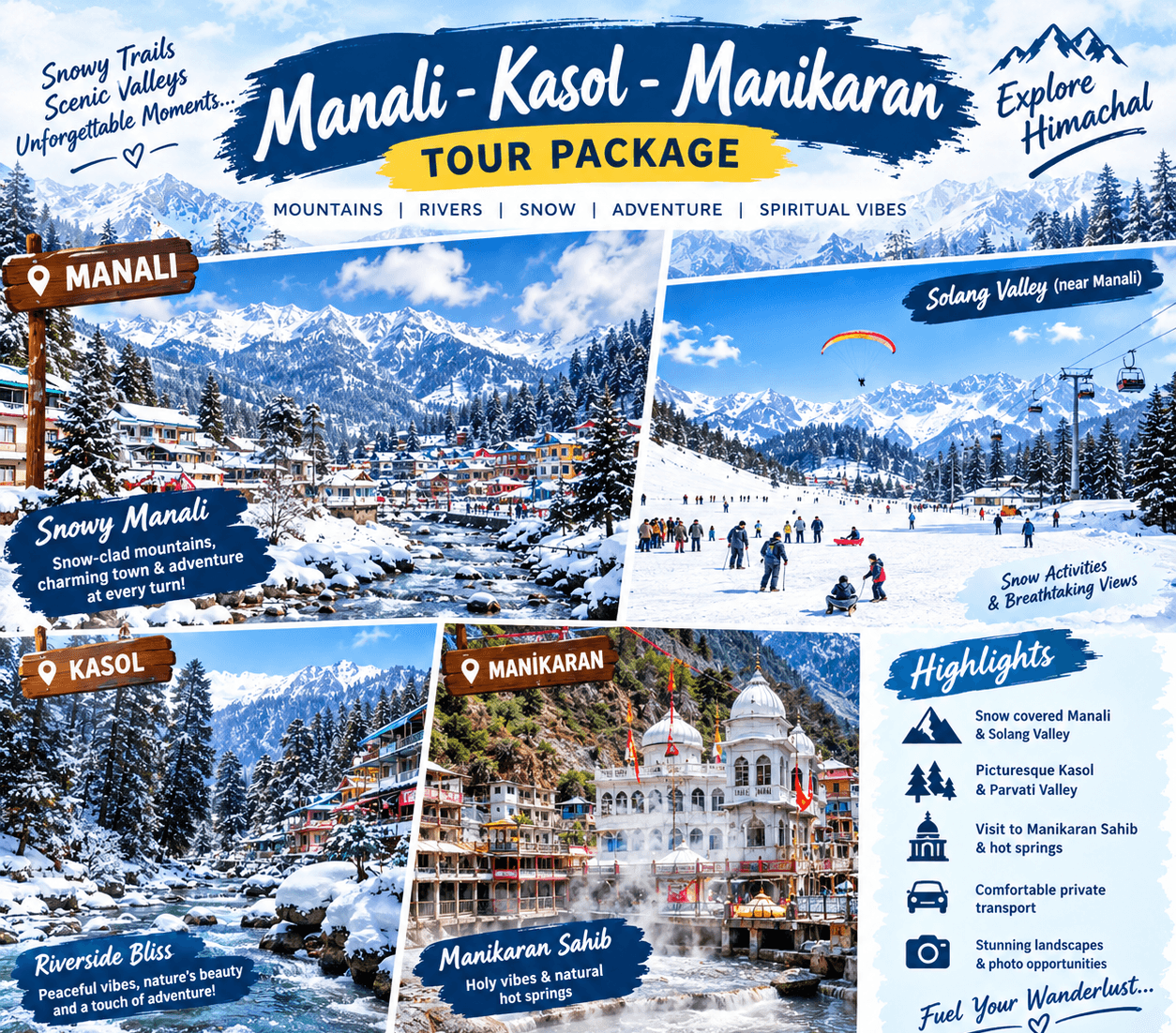 Manali Kasol Manikaran Tour Package tour package